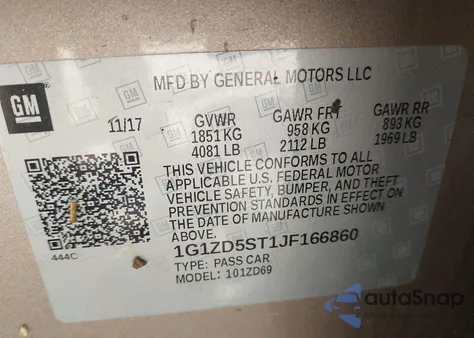 2018 Chevrolet Malibu Lt from USA, damaged, VIN 1G1ZD5ST1JF166860